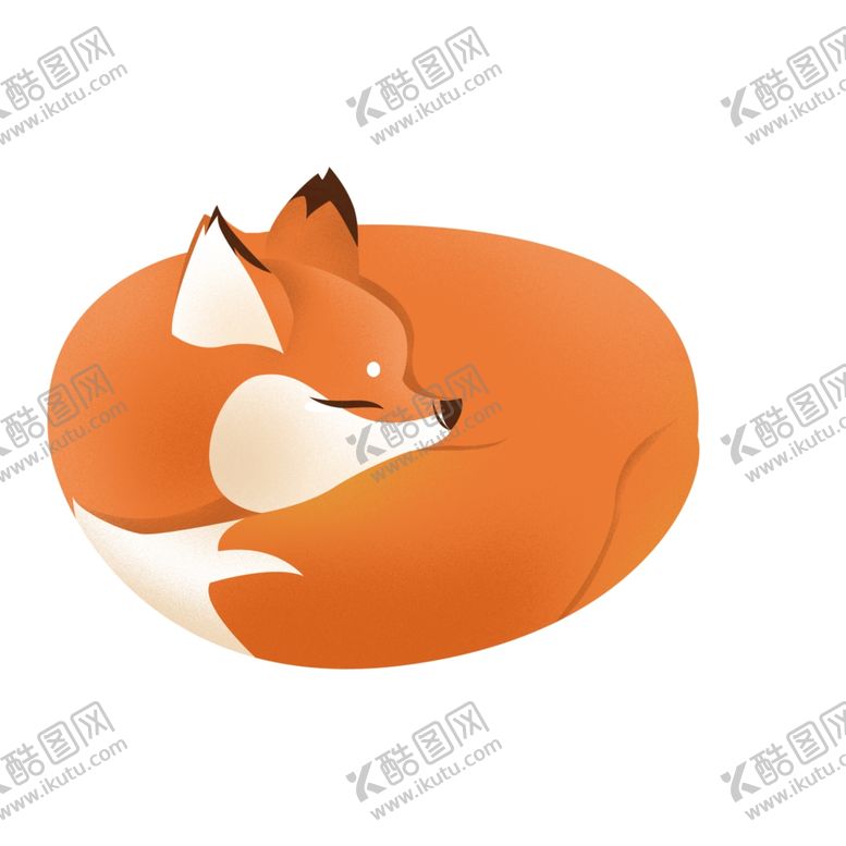 编号：69914609241649054250【酷图网】源文件下载-卡通睡着的小狐狸插画