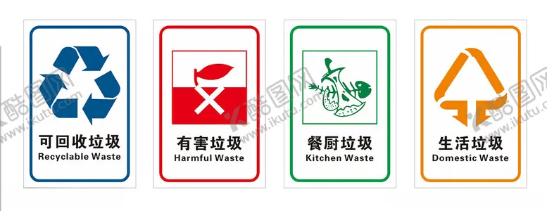 编号：11303802030616383132【酷图网】源文件下载-垃圾分类标识