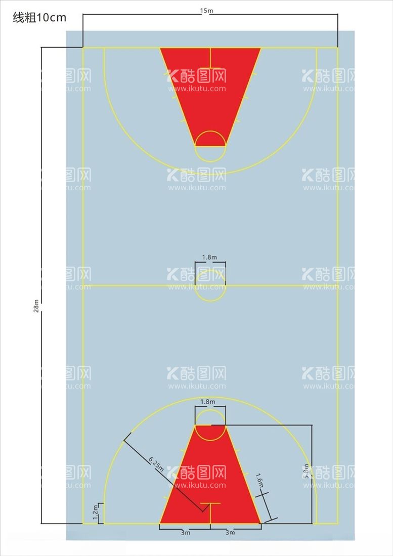 编号：65415611232033527796【酷图网】源文件下载-篮球场简易施工图