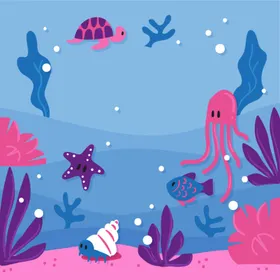 海洋背景保护环境大生物卡通