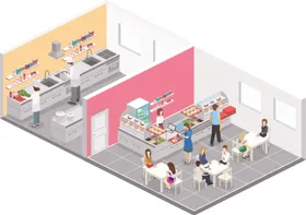工业扁平化城市建筑卡通城市卡通插画卡通风景
