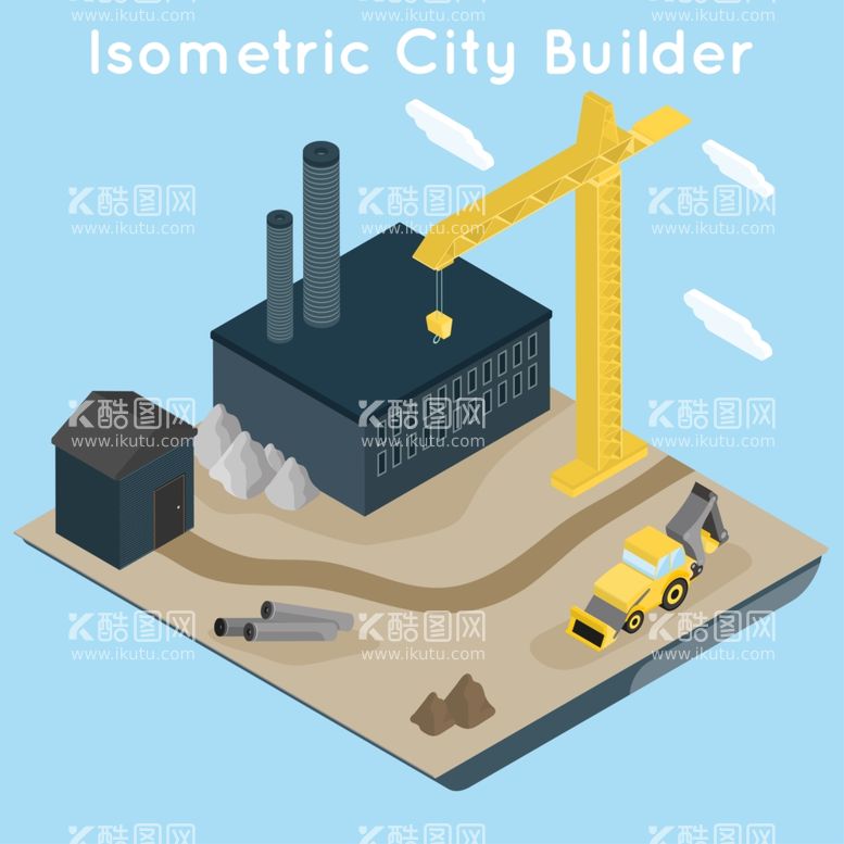 编号：82675811300703429039【酷图网】源文件下载-塔吊建筑工地 