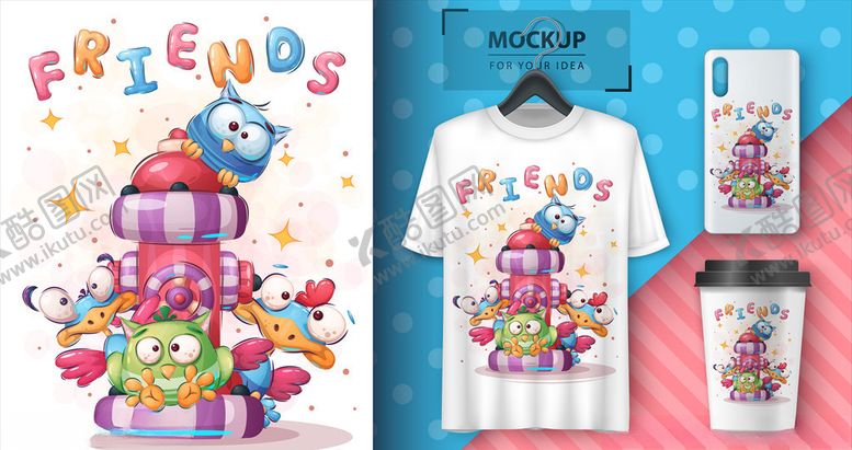 编号：92120410091603522299【酷图网】源文件下载-卡通动物印花