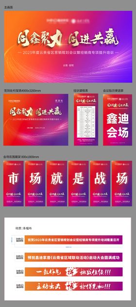 家居省区营销会议背景板物料