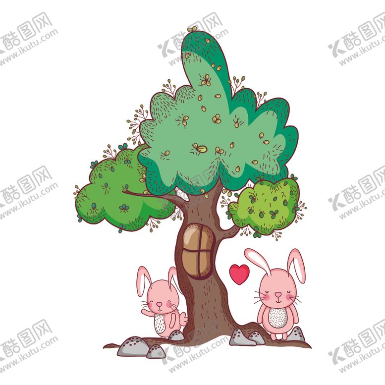 编号：28891505040801567942【酷图网】源文件下载-手绘淡彩动物