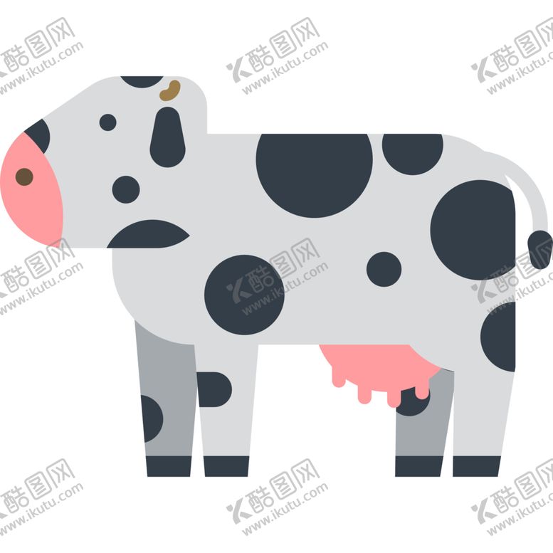 编号：81741610181842406676【酷图网】源文件下载-奶牛动物标志图形图标装饰素材