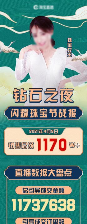 高级感创意主播明星直播战报详情页