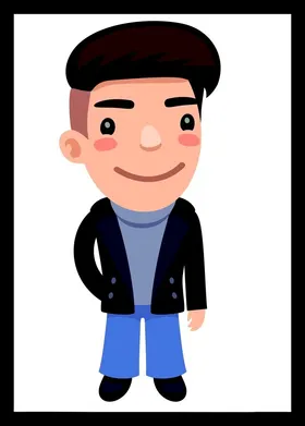 手绘男人男孩卡通动画卡通动画