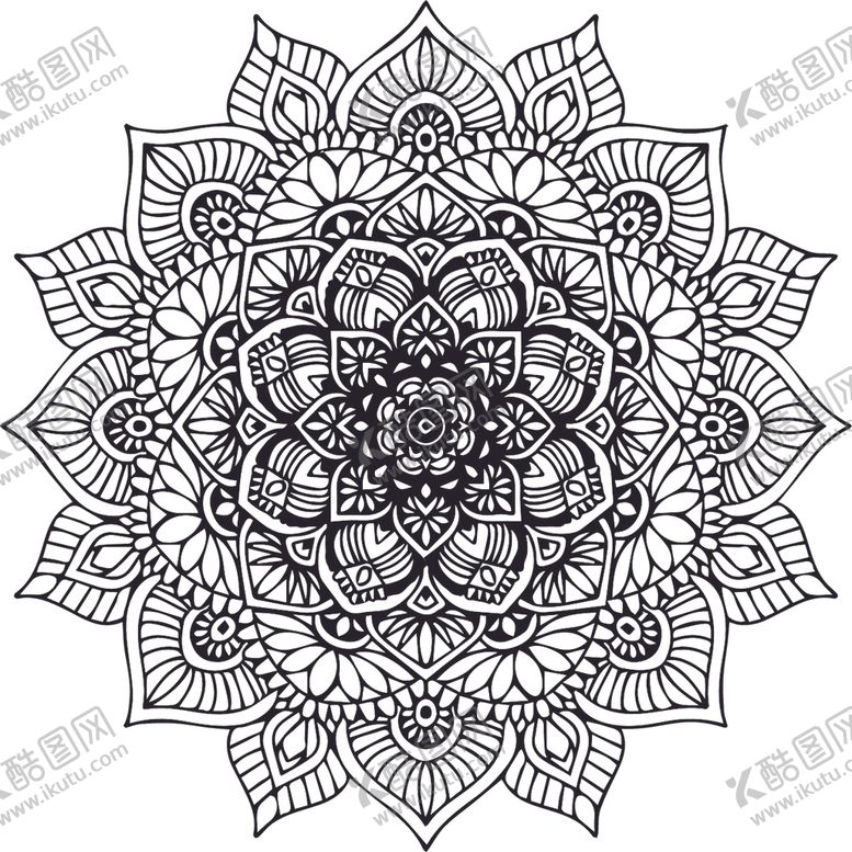 编号：16700710011114045611【酷图网】源文件下载-曼陀罗花纹