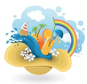 夏日旅游元素