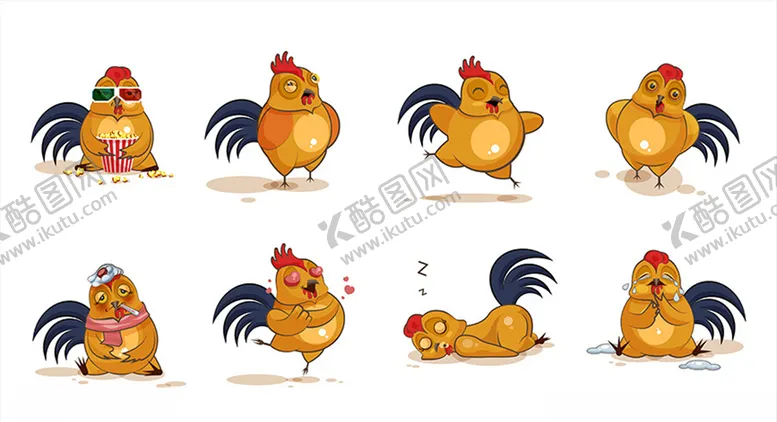 编号：58138804280813077200【酷图网】源文件下载-公鸡皇冠卡通动物表情包1