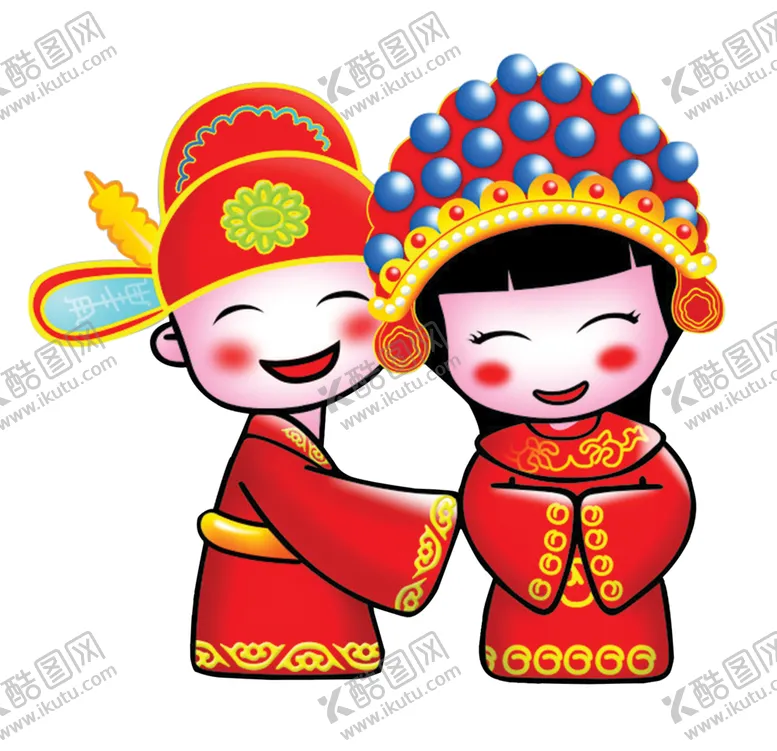 编号：13888704272019134620【酷图网】源文件下载-卡通新郎新娘PNG免扣素材
