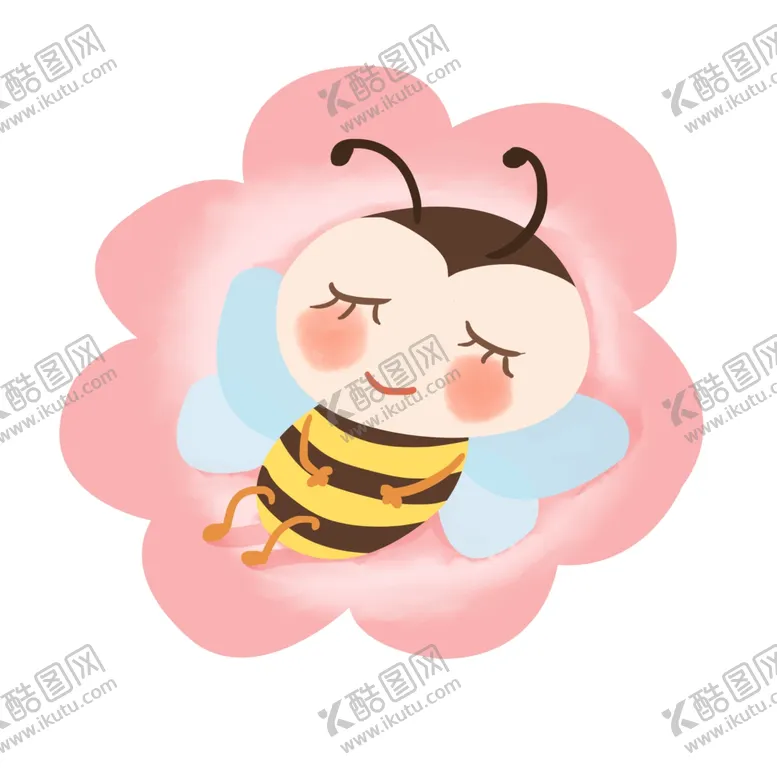 编号：79125604272017354756【酷图网】源文件下载-做着美梦的小蜜蜂插画