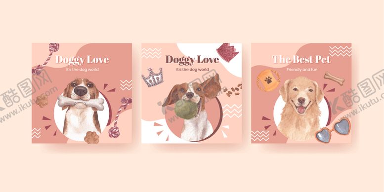 编号：51517004060325179133【酷图网】源文件下载-可爱动物插画卡片设计