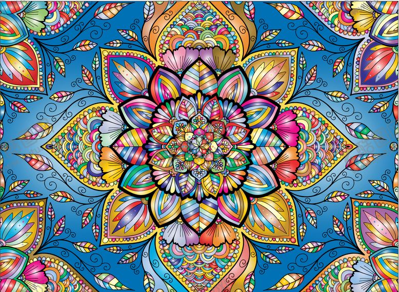 编号：23368709091136264521【酷图网】源文件下载-绚丽曼陀罗图案艺术