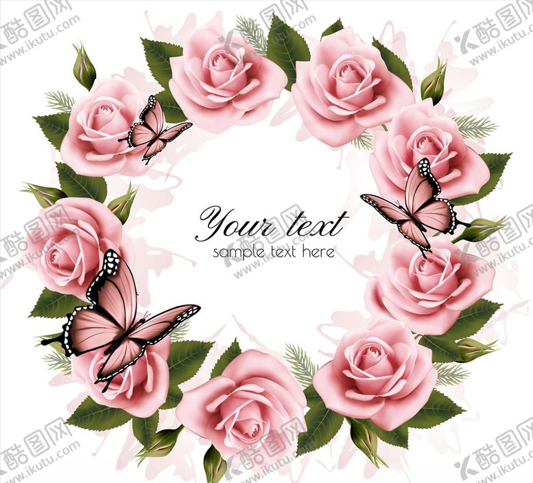 编号：29043909200331061032【酷图网】源文件下载-矢量花朵花环