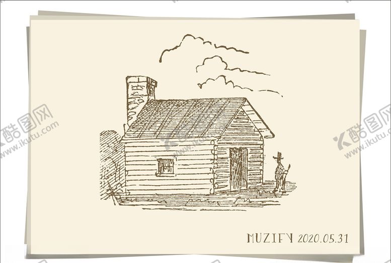 编号：45722410021444517627【酷图网】源文件下载-木屋素描画