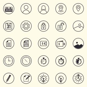 图标高铁线条icon回形针