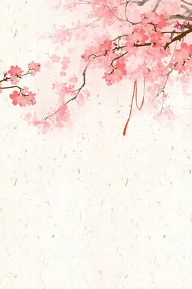 手绘桃花插画海报图片赏鲜小清新