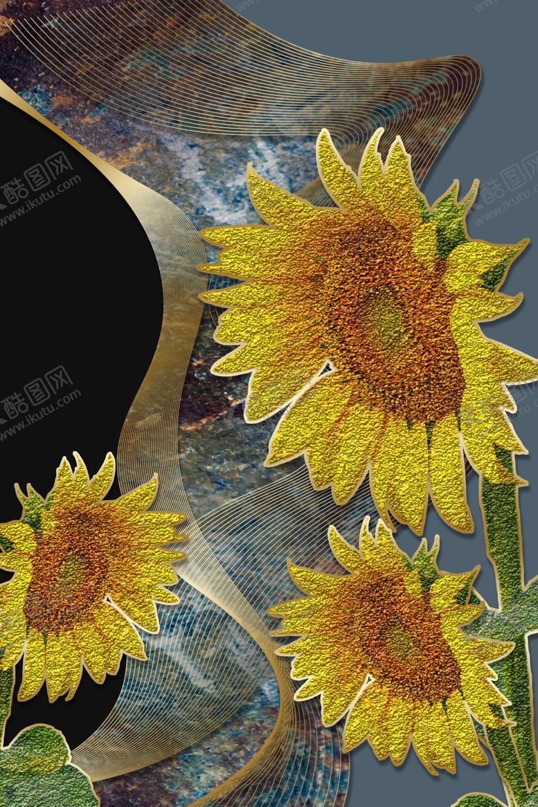 编号：26840510221136278591【酷图网】源文件下载-向日葵晶瓷装饰画