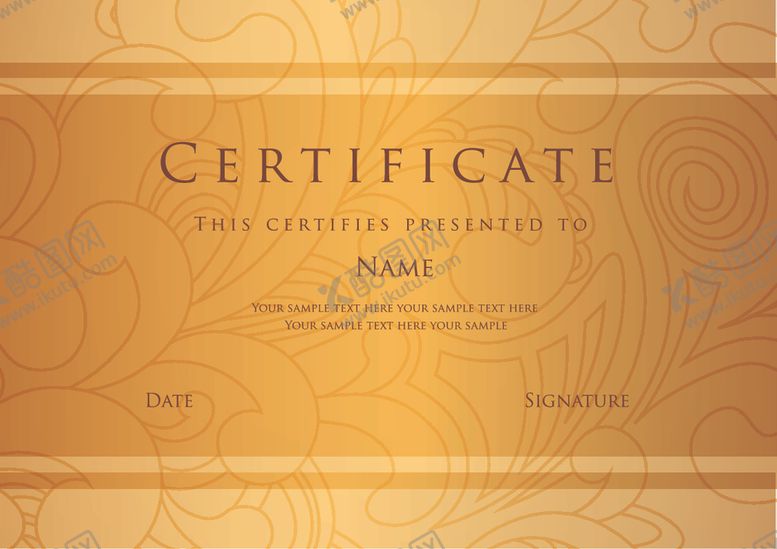 编号：74266209160202456052【酷图网】源文件下载-横版证书防伪花纹欧式边框奖状