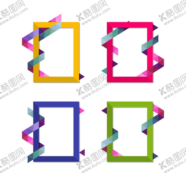 编号：24967110011926048641【酷图网】源文件下载-丝带装饰长方形边框