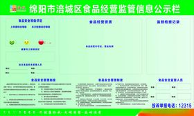 绵阳涪城食品卫生监督公示栏