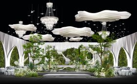 白绿婚礼效果图