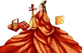 古风人物女性插画卡通海报素材