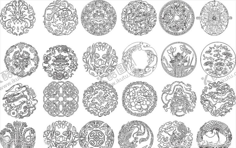 编号：55472109260603157038【酷图网】源文件下载-圆形图案圆形花纹寺庙花纹