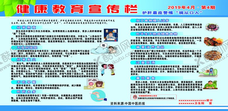 编号：48311510212357178247【酷图网】源文件下载-健康教育护肝祸从口出宣传栏