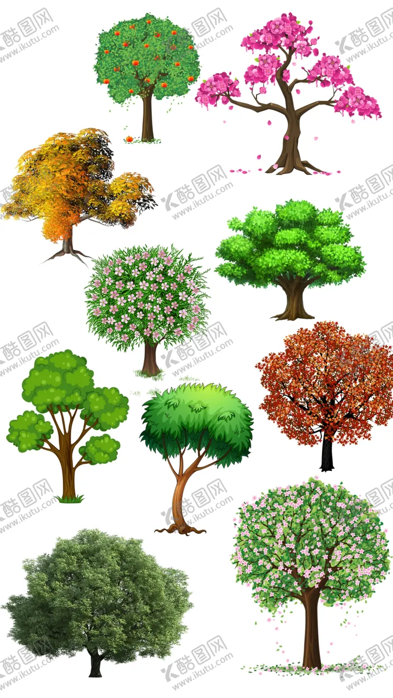 编号：09867409150931465129【酷图网】源文件下载-花圃树木高清免扣素材扣好花分层效果图贴图