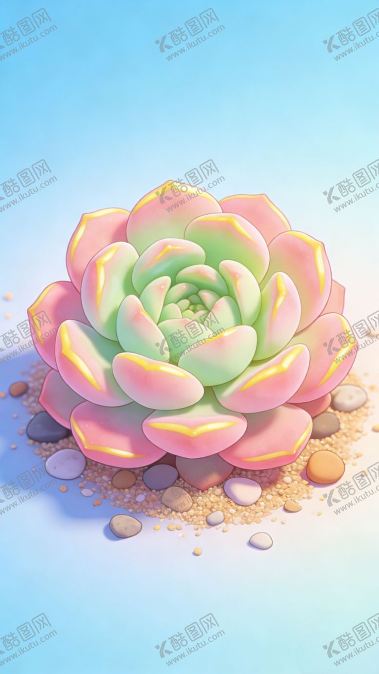 编号：26251704201538096472【酷图网】源文件下载-梦幻多彩多肉植物卡通