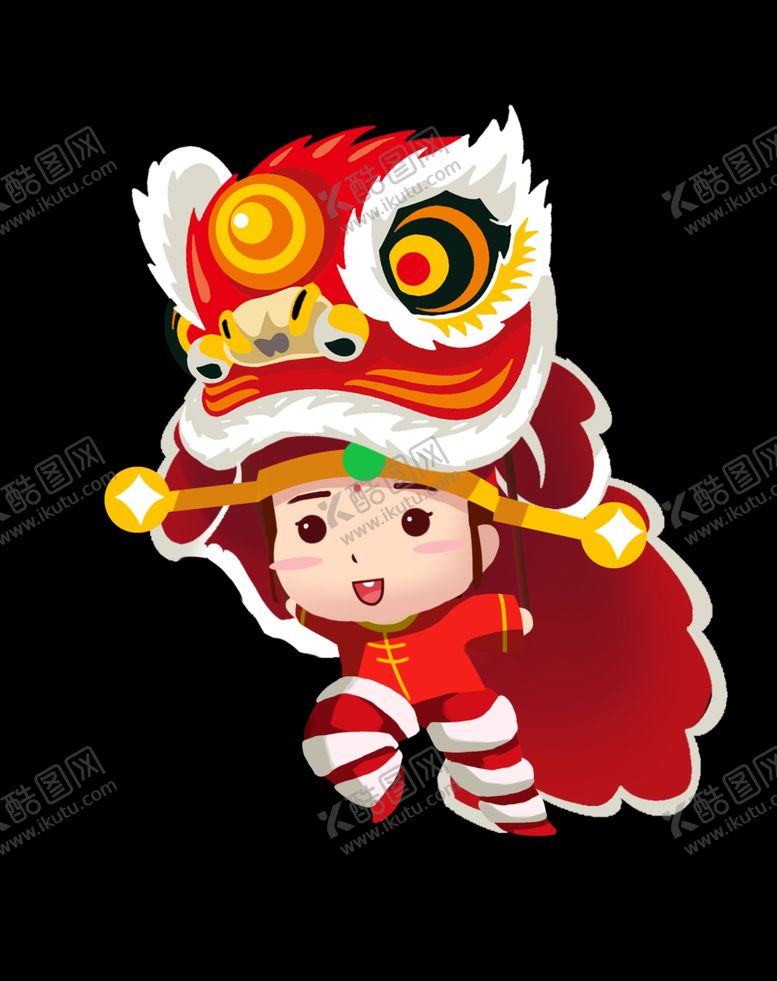 编号：59939010122351268494【酷图网】源文件下载-舞狮子插画