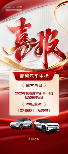 汽车喜报海报