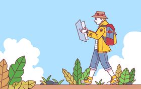 旅客游客者观光者插画图片素材