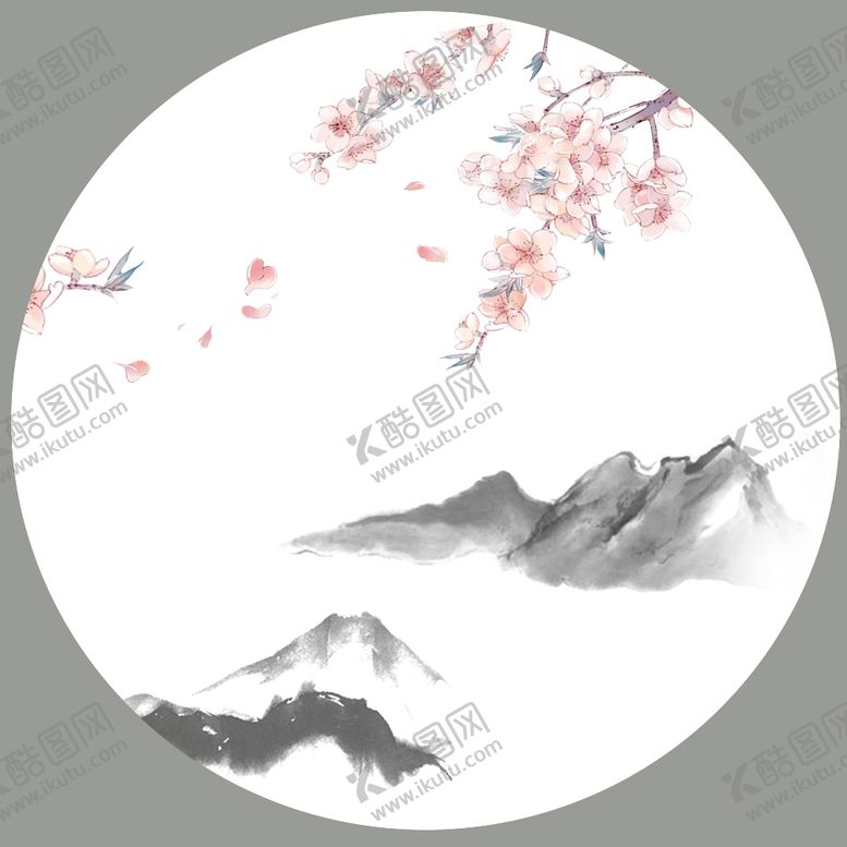 编号：11089307030257409661【酷图网】源文件下载-水墨花鸟