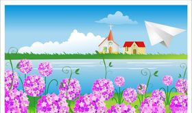 精美风景蓝天白云花花草草