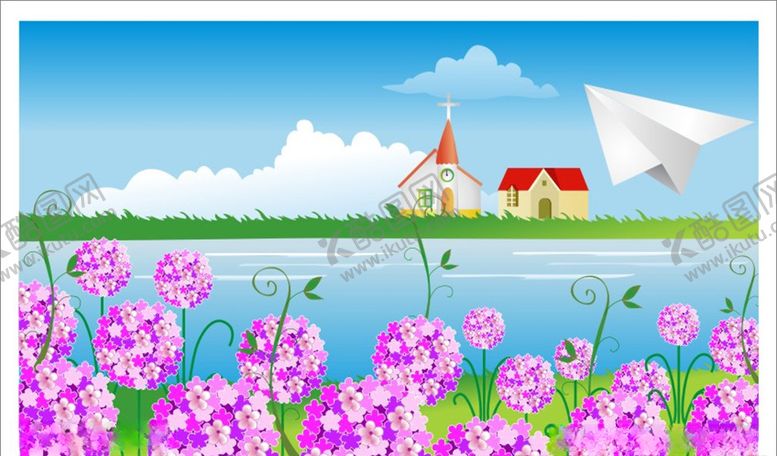 编号：39350610282126416933【酷图网】源文件下载-精美风景蓝天白云花花草草