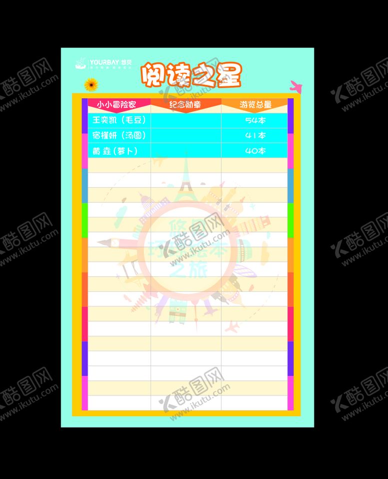 编号：73131404212009254210【酷图网】源文件下载-悠贝之阅读之星