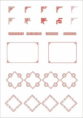 中国风回形边框标题框矢量元素