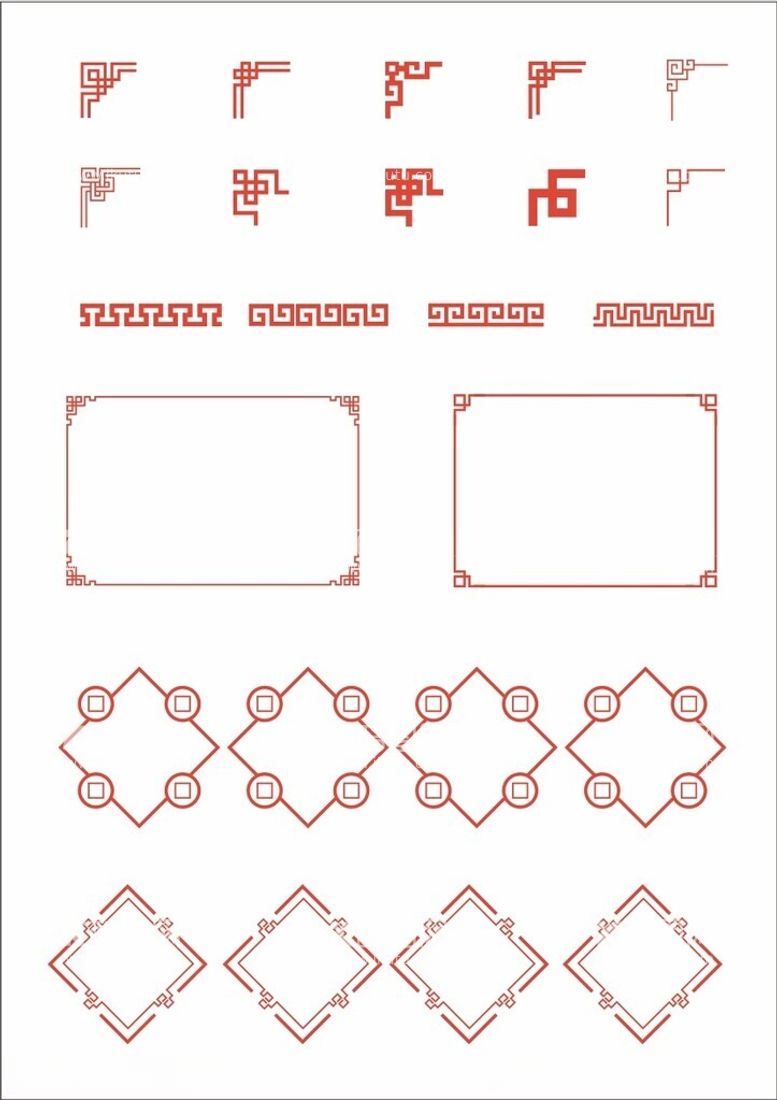 编号：31903912101730191985【酷图网】源文件下载-中国风回形边框标题框矢量元素