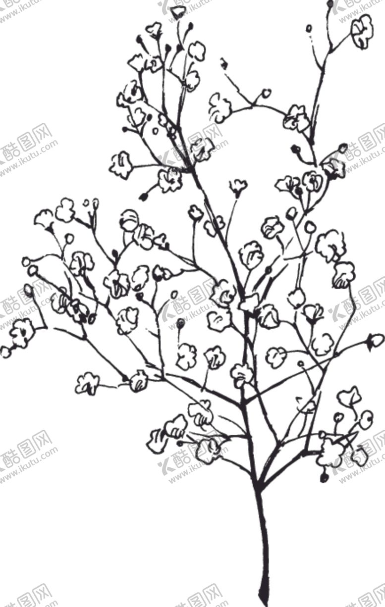 编号：26645906280721507859【酷图网】源文件下载-素描鲜花