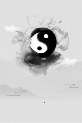 太极功夫水墨剪影