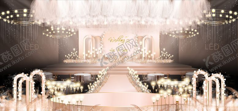 编号：70211509201649359806【酷图网】源文件下载-粉色唯美婚礼舞台背景设计图