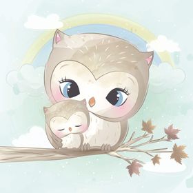 温馨浪漫动物插画