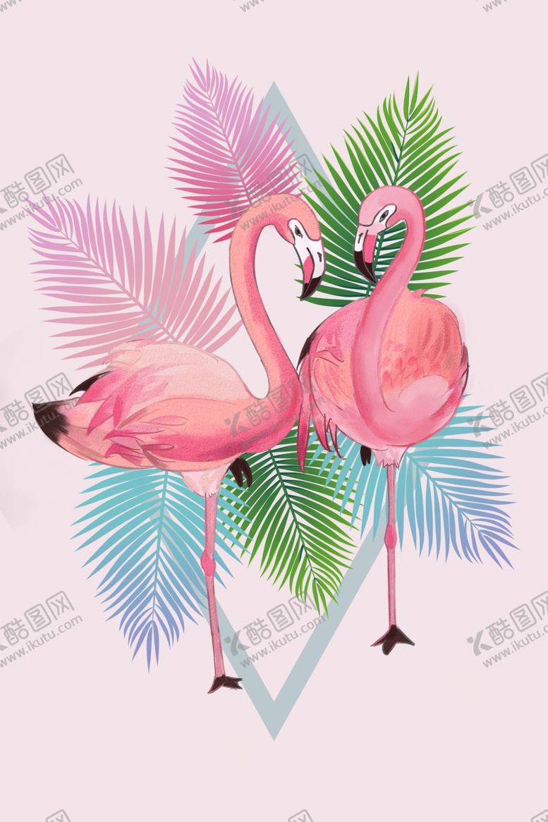 编号：73699909271729388582【酷图网】源文件下载-火烈鸟装饰画