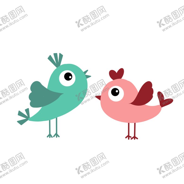 编号：49044802120744164789【酷图网】源文件下载-手绘卡通情侣鸟插画