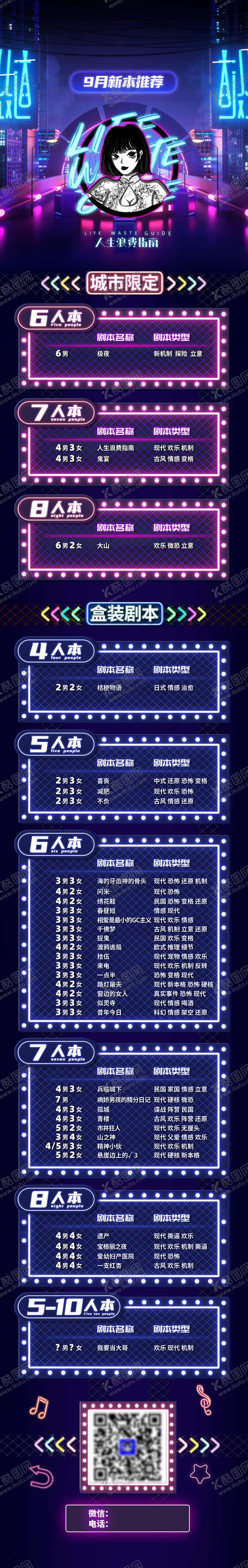 编号：31667204301643564487【酷图网】源文件下载-9月新本推荐赛博风剧本杀长图海报