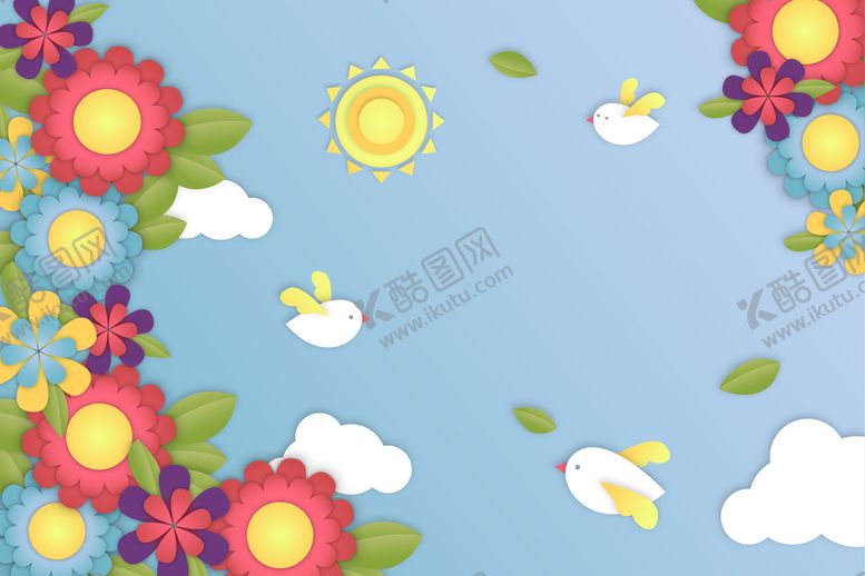 编号：16947809182000289836【酷图网】源文件下载-纸质花朵背景